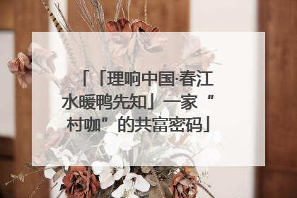 「理响中国·春江水暖鸭先知」一家“村咖”的共富密码