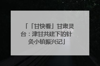 「甘快看」甘肃灵台：津甘共建下的针灸小镇振兴记