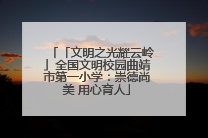 「文明之光耀云岭」全国文明校园曲靖市第一小学：崇德尚美 用心育人