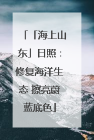 「海上山东」日照：修复海洋生态 擦亮蔚蓝底色