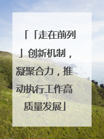 「走在前列」创新机制，凝聚合力，推动执行工作高质量发展