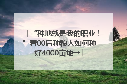 “种地就是我的职业！”看00后种粮人如何种好4000亩地→