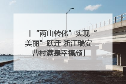 “两山转化”实现“美丽”跃迁 浙江瑞安曹村满是幸福颜