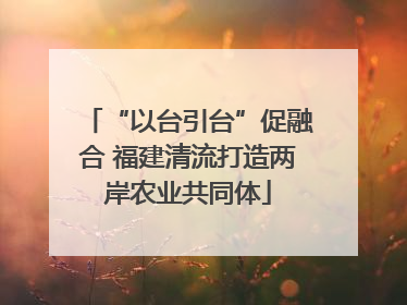 “以台引台”促融合 福建清流打造两岸农业共同体