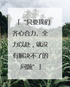 “只要我们齐心合力、全力以赴，就没有解决不了的问题”