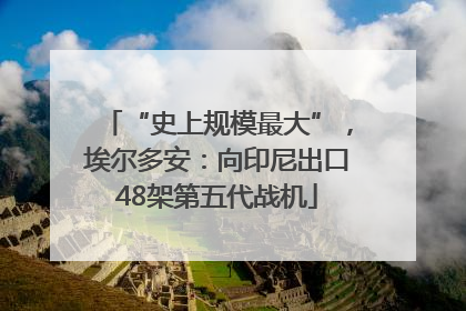 “史上规模最大”，埃尔多安：向印尼出口48架第五代战机