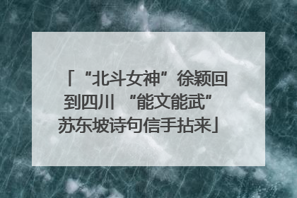 “北斗女神”徐颖回到四川 “能文能武”苏东坡诗句信手拈来