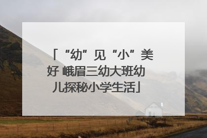 “幼”见“小”美好 峨眉三幼大班幼儿探秘小学生活