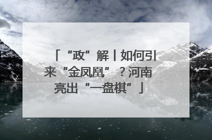 “政”解丨如何引来“金凤凰”？河南亮出“一盘棋”