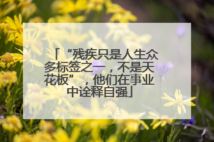 “残疾只是人生众多标签之一，不是天花板”，他们在事业中诠释自强