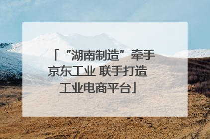 “湖南制造”牵手京东工业 联手打造工业电商平台