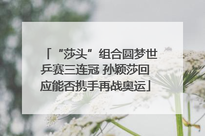 “莎头”组合圆梦世乒赛三连冠 孙颖莎回应能否携手再战奥运