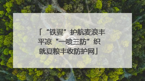 “铁翼”护航麦浪丰 平凉“一喷三防”织就夏粮丰收防护网