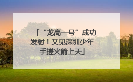 “龙高一号”成功发射！又见深圳少年手搓火箭上天