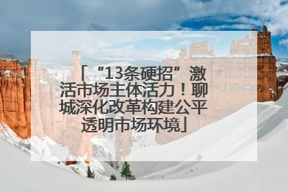 “13条硬招”激活市场主体活力！聊城深化改革构建公平透明市场环境