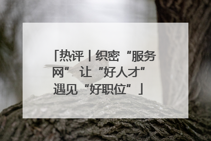 热评丨织密“服务网” 让“好人才”遇见“好职位”