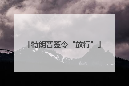 特朗普签令“放行”