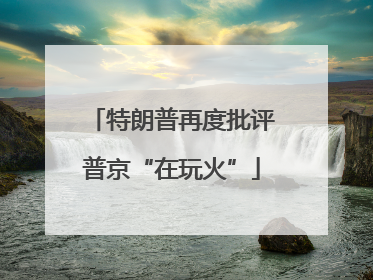特朗普再度批评普京“在玩火”