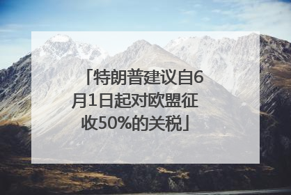 特朗普建议自6月1日起对欧盟征收50%的关税