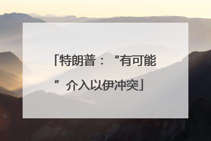 特朗普：“有可能”介入以伊冲突