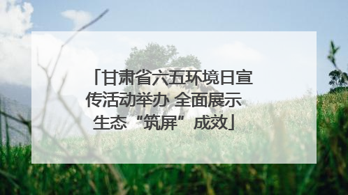 甘肃省六五环境日宣传活动举办 全面展示生态“筑屏”成效