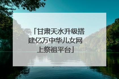 甘肃天水升级搭建亿万中华儿女网上祭祖平台