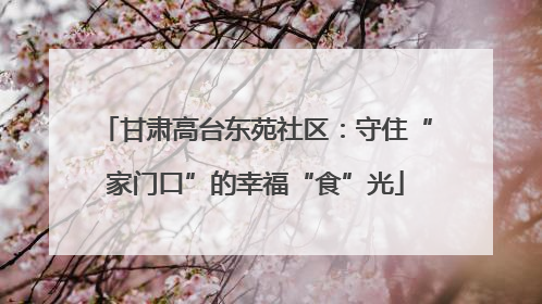 甘肃高台东苑社区：守住“家门口”的幸福“食”光