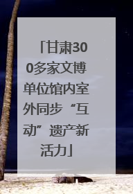 甘肃300多家文博单位馆内室外同步“互动”遗产新活力