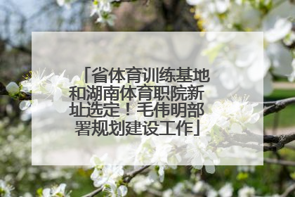 省体育训练基地和湖南体育职院新址选定！毛伟明部署规划建设工作