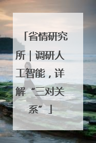 省情研究所｜调研人工智能，详解“三对关系”