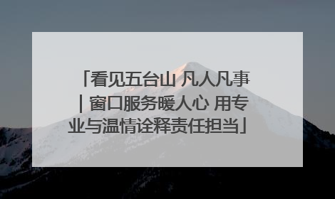 看见五台山 凡人凡事｜窗口服务暖人心 用专业与温情诠释责任担当
