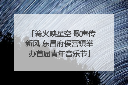 篝火映星空 歌声传新风 东昌府侯营镇举办首届青年音乐节