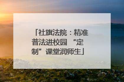 社旗法院：精准普法进校园 “定制”课堂润师生