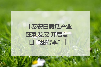 秦安白脆瓜产业蓬勃发展 开启夏日“甜蜜季”