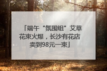 端午“氛围组”艾草花束火爆，长沙有花店卖到98元一束
