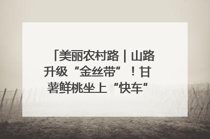 美丽农村路｜山路升级“金丝带”！甘薯鲜桃坐上“快车”，开去大市场