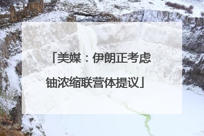 美媒：伊朗正考虑铀浓缩联营体提议