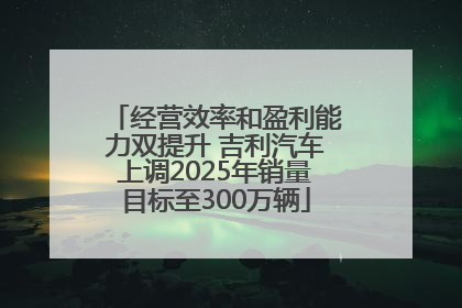 经营效率和盈利能力双提升 吉利汽车上调2025年销量目标至300万辆