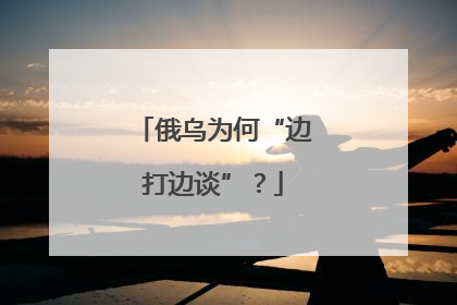 俄乌为何“边打边谈”？