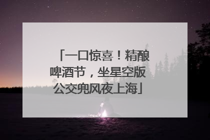 一口惊喜！精酿啤酒节，坐星空版公交兜风夜上海