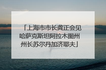 上海市市长龚正会见哈萨克斯坦阿拉木图州州长苏尔丹加济耶夫