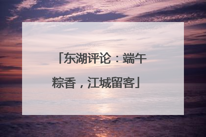 东湖评论：端午粽香，江城留客