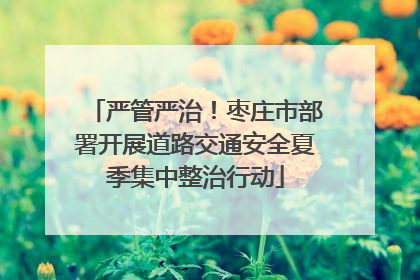严管严治！枣庄市部署开展道路交通安全夏季集中整治行动