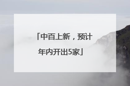 中百上新，预计年内开出5家