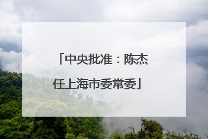 中央批准：陈杰任上海市委常委