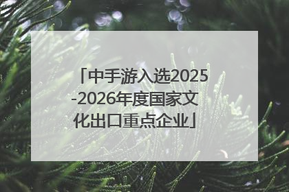 中手游入选2025-2026年度国家文化出口重点企业