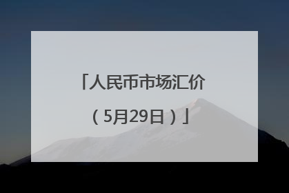 人民币市场汇价（5月29日）