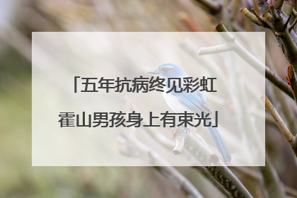 五年抗病终见彩虹 霍山男孩身上有束光