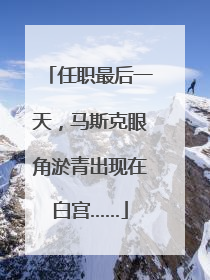 任职最后一天，马斯克眼角淤青出现在白宫……