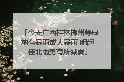 今天广西桂林柳州等局地有暴雨或大暴雨 明起桂北雨势有所减弱